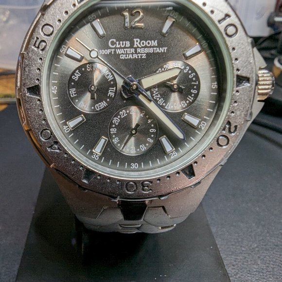 Club Room Accessories Club Room 3 Dial Analog Quartz Mens Watch